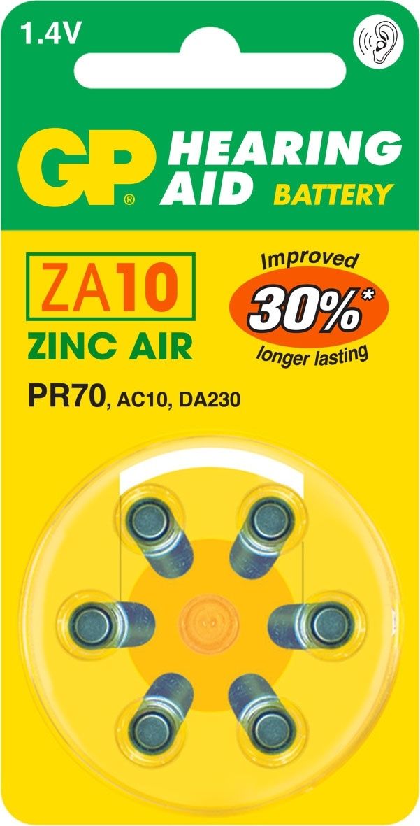 GP ZA10 - Batterijen - Gehoorapparaat - Geel