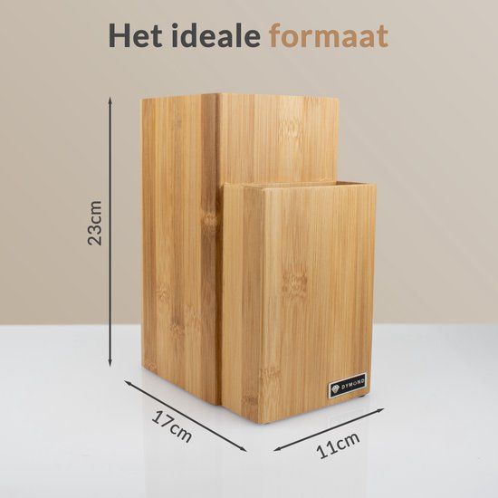 Dymund Messenblok - Voor 15+ Messen - Duurzaam Fsc Hout - Universeel - Bamboe