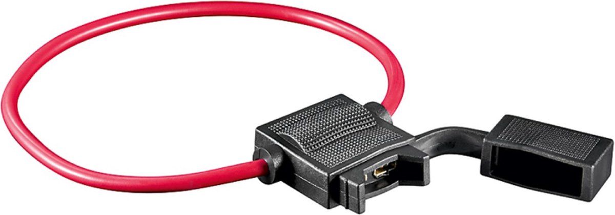 Zekeringhouder voor Autozekering - 1mm2 uiteindes - Zwart/Rood