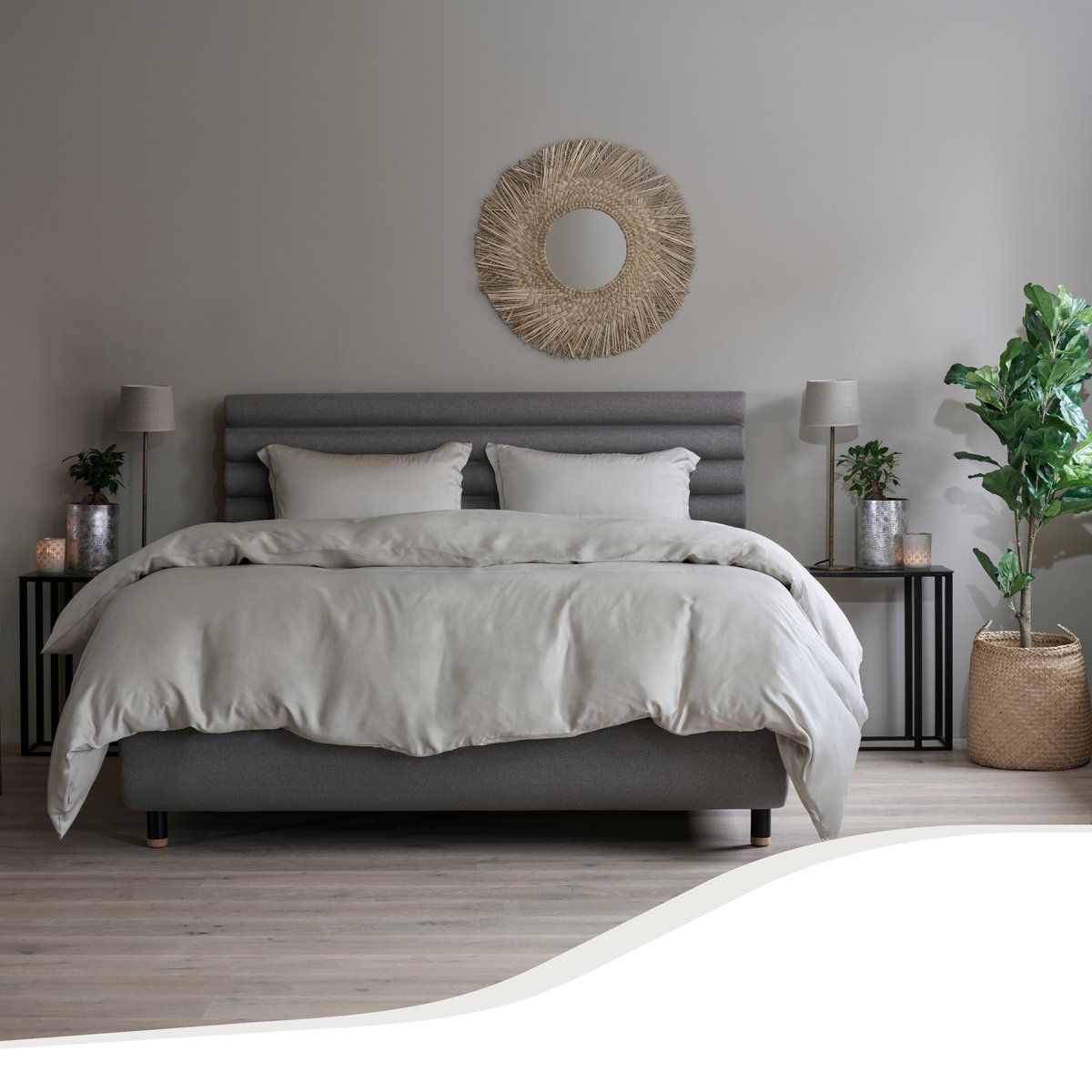 Home By Tempur® - Dekbedovertrek Bamboe - 100% Zijdezacht - Nature - 140x200 Cm