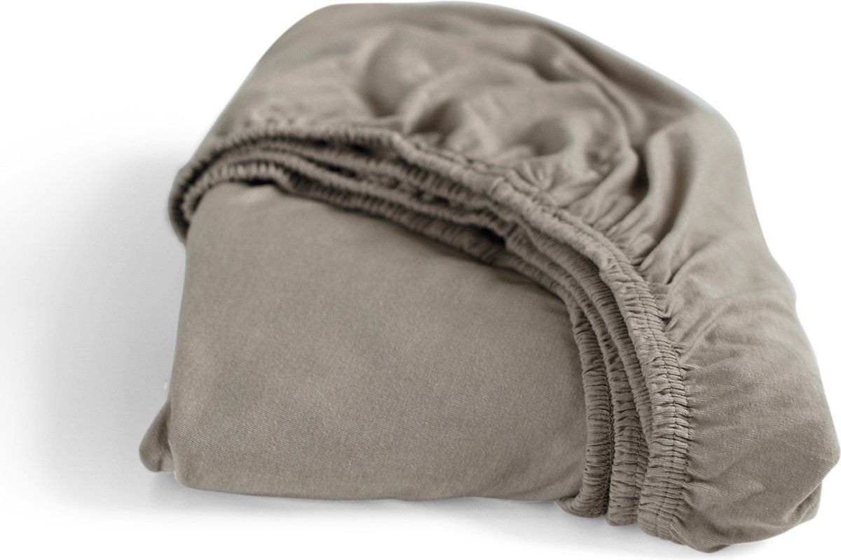 Cinderella - Hoeslaken - Double Jersey - Geschikt Voor Matrassen Tot 35 Cm - 70x200 - Taupe