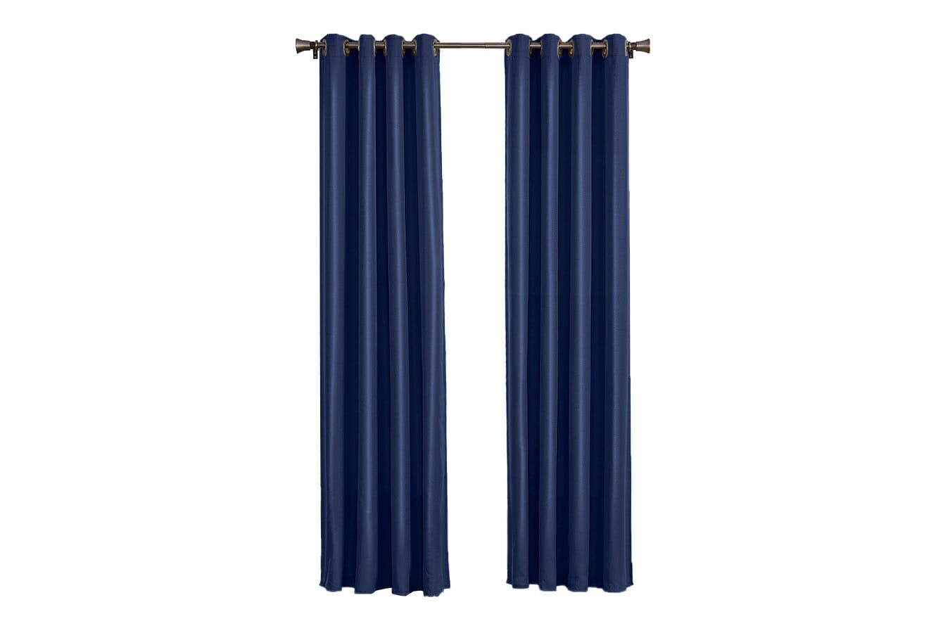 Merkloos Larson - Luxe Effen Blackout Gordijn - Met Ringen - 1.5m X 2.5m - Donkerblauw