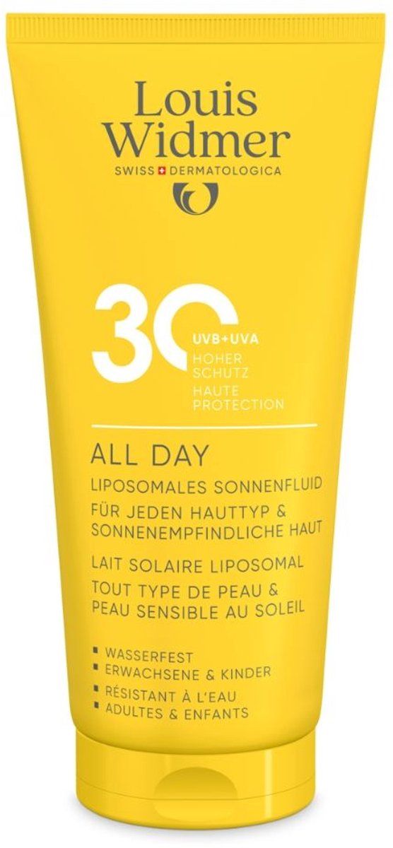 Louis Widmer All Day 30 - Zonnebrandcrème Spf 30 - Voor Gezicht En Lichaam - 200 Ml