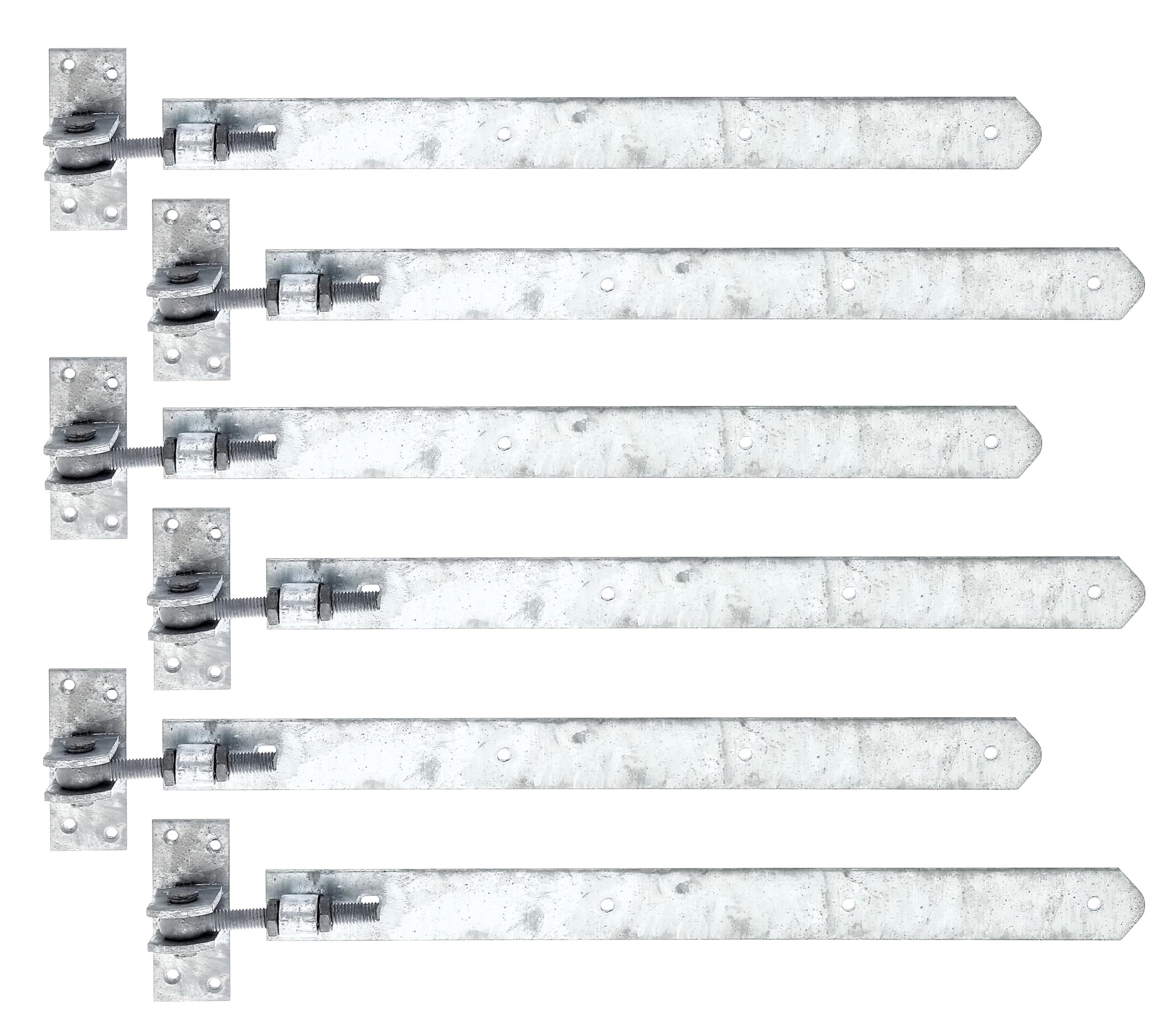 Alberts 6x rolluikscharnier, recht/rond, verstelbaar, 463 mm, thermisch verzinkt, elektrolytisch verzinkt blauw of elektrolytisch verzinkt, dikkefilm gepassiveerd