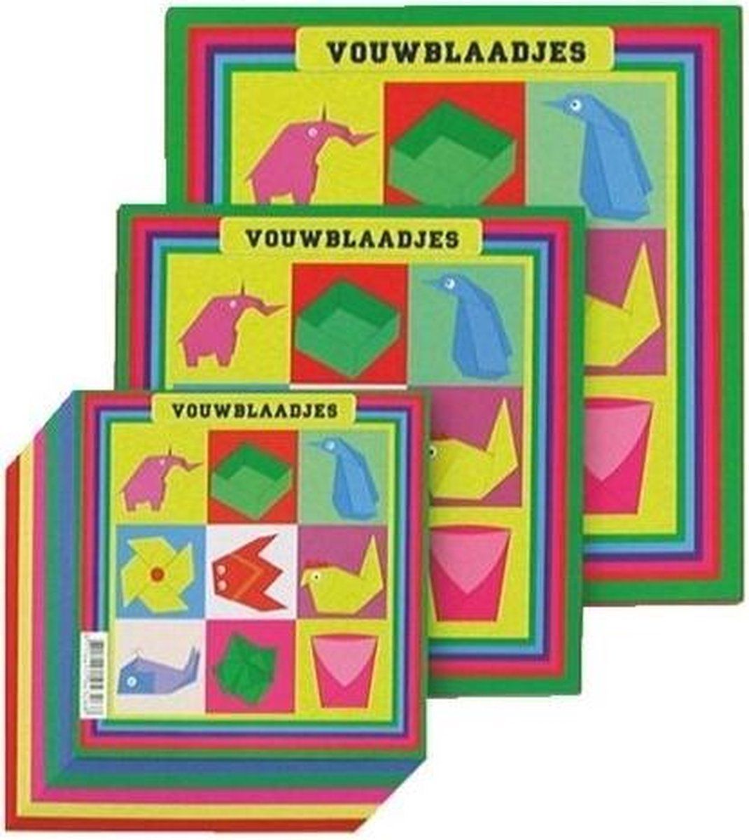 Twisk vouwkarton - knutselpapier 12x12 cm 10 pakjes assorti kleuren (10 stuks)