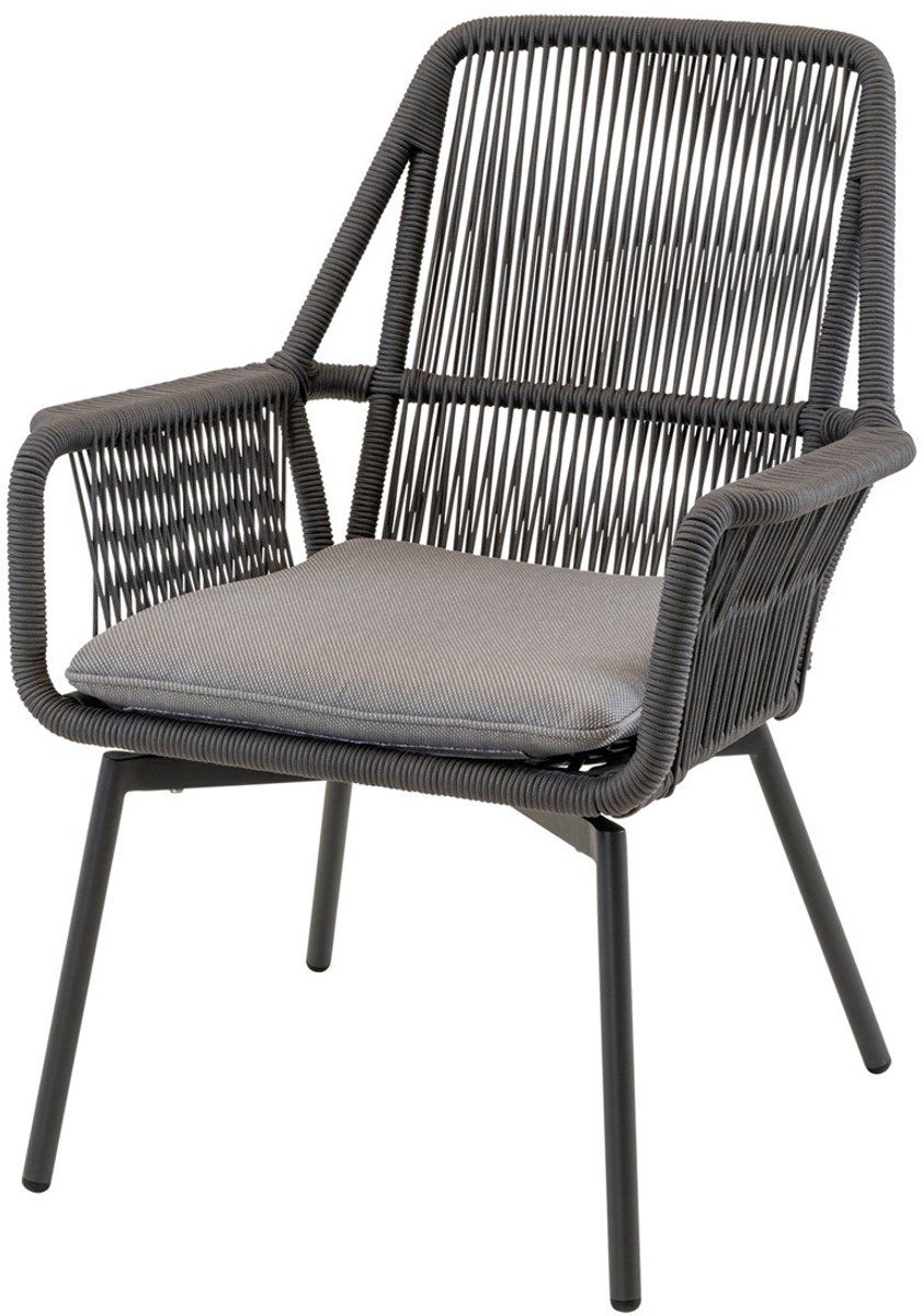 Lesli Silas - Tuinstoel - Ergonomisch en modern - Donkergrijs (4 stuks)