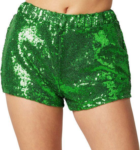 Dressforfun Pailletten-short - Glanzende pailletten hotpants - Uitzonderlijk draagcomfort - Groen L