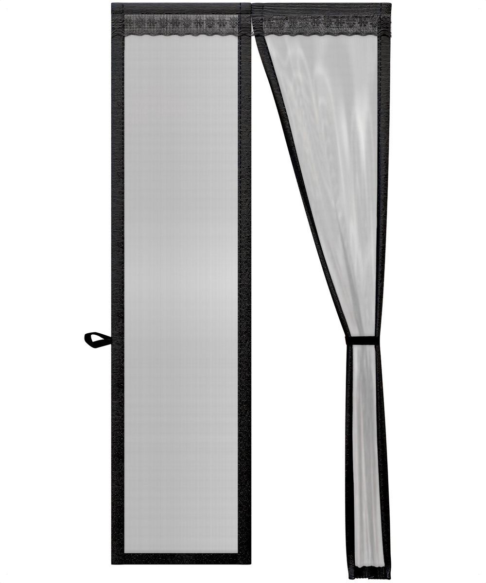 O'Daddy Deurgordijn Deluxe Fiber - Magnetisch Vliegengordijn - Voor Nieuwbouw En Standaard Deuren - Eenvoudige Installatie - Zwarte Hor - 92x210 Cm