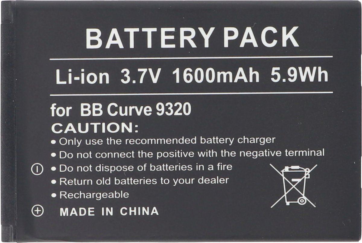 AccuCell-batterij geschikt voor Blackberry Curve 9320-batterij, J-S1-batterij