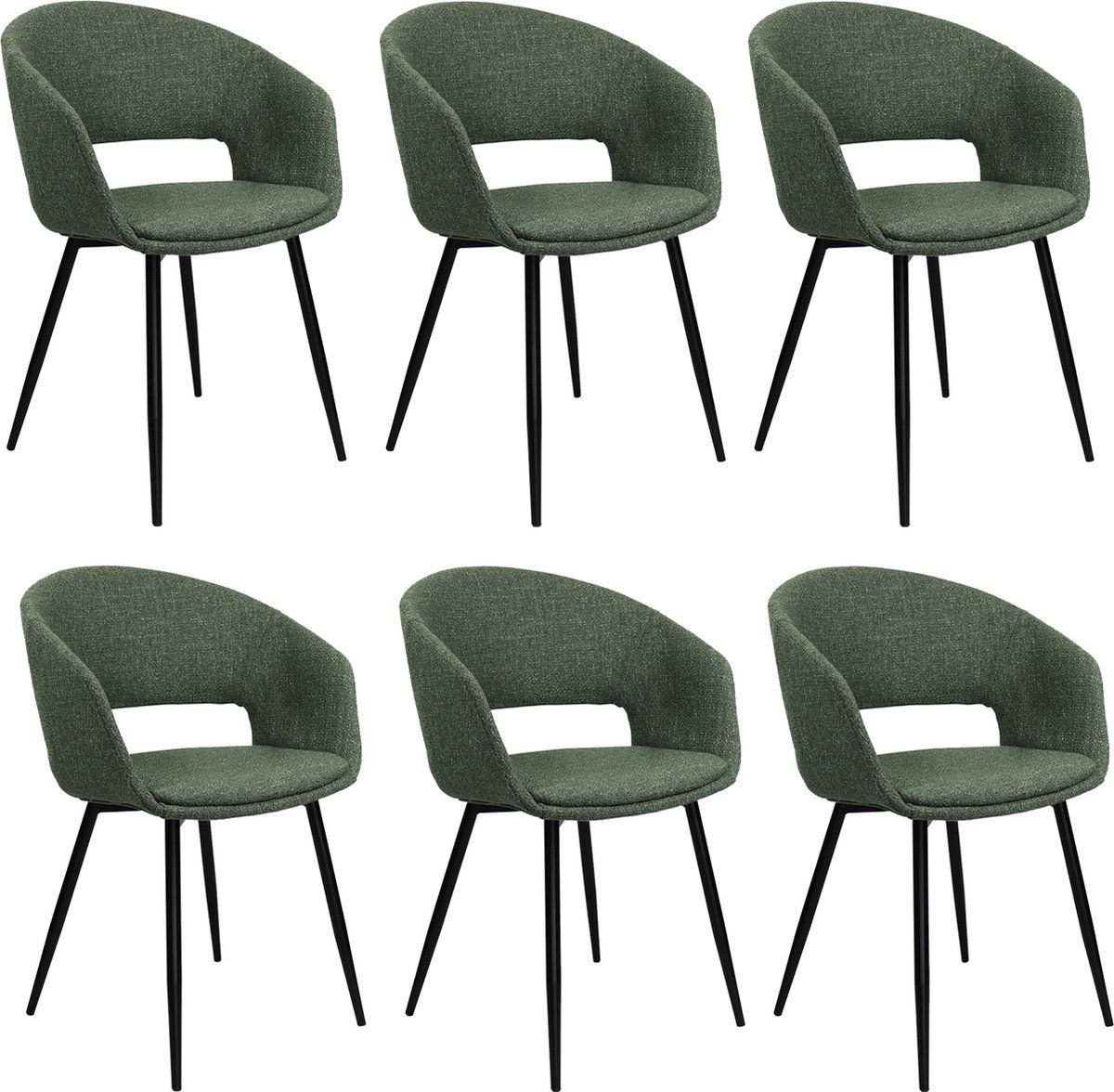 Set Van 6 Kick Stoel Dean - Groen