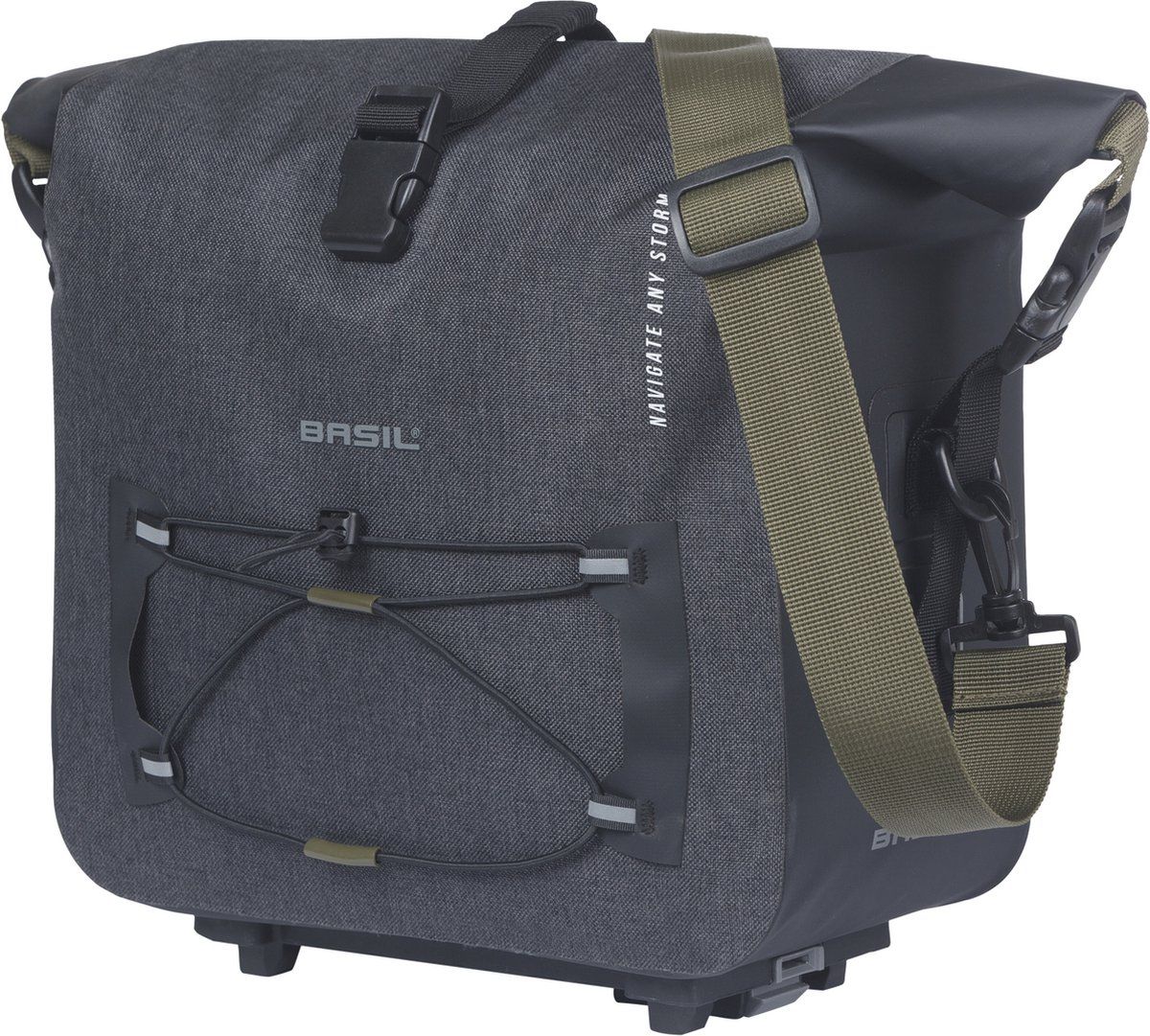 Basil Navigator Storm - Bagagedragertas Mik - 13L - Waterdicht - Zwart
