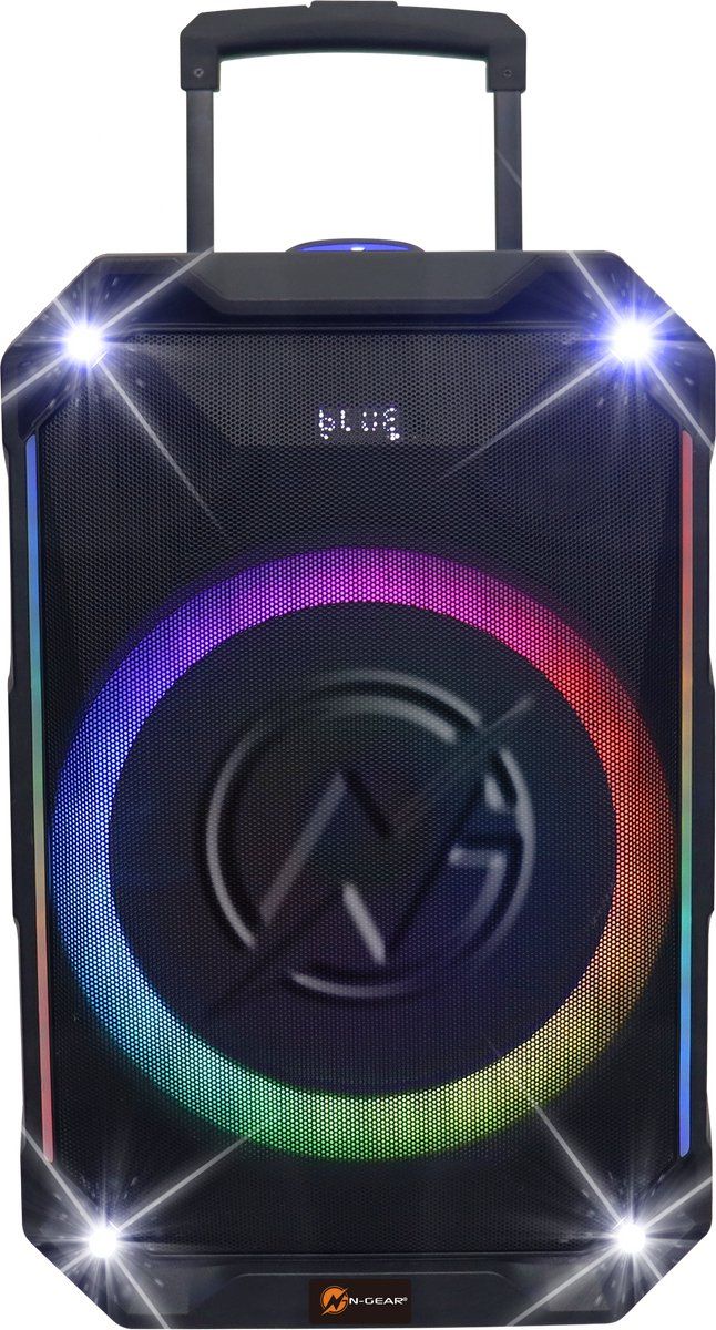 N-Gear The Flash 1540 - Karaoke Speaker - 15"Woofer - Bluetooth - Led Lichtshow - Draadloze Microfoons (2 Stuks)