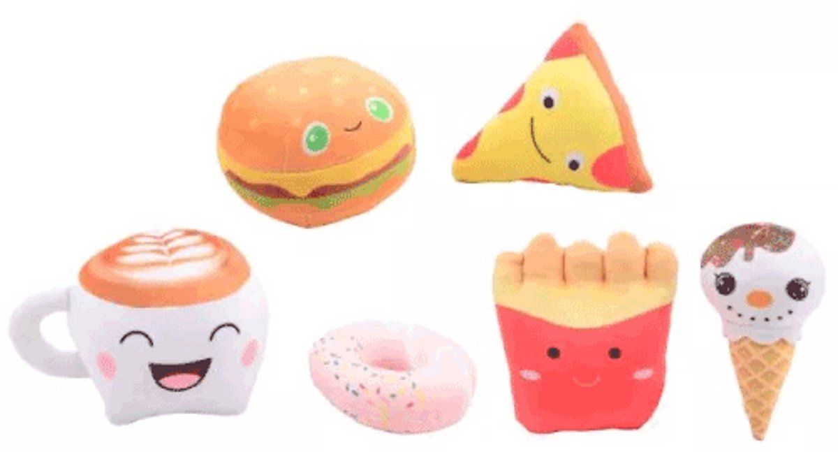 John Toys Pluche Fastfood Knuffels - Take-Away Zak - 3 Varianten