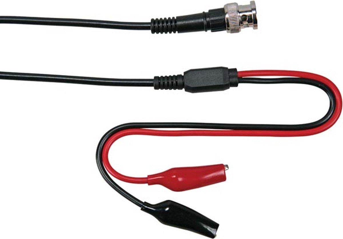 Velleman coaxkabel 1m - BNC mannelijk + 2 krokodillenklemmen