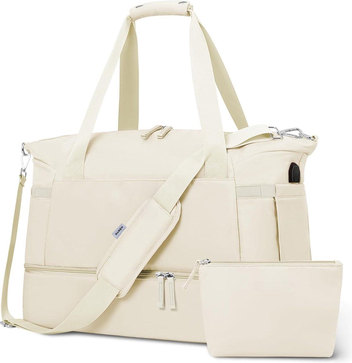 Kioto Weekendtas Dames - Duffel Bag - 37L - Waterafstotend - Beige