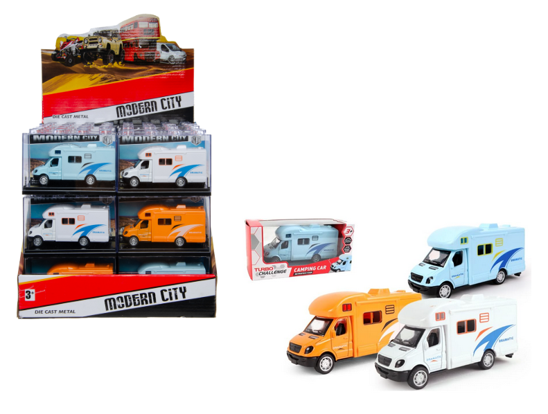 Diecast Camper - Pull-back - 10, 5 X 4 X 5cm - (3 )
