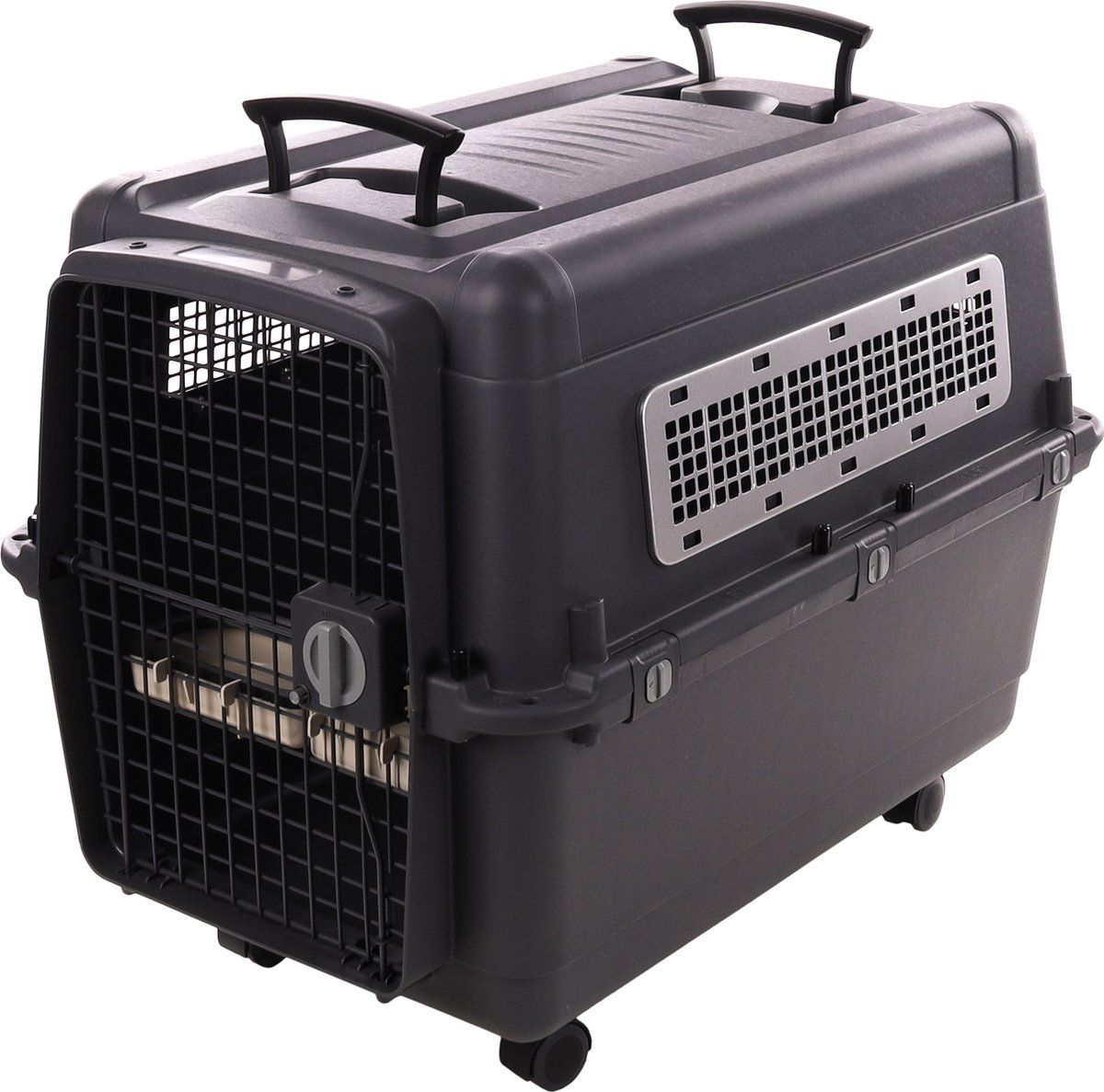 Flamingo Transportkooi Lanta - Reisbench Hond - Autobench - 80x56x65, 5 Cm - Donkergrijs
