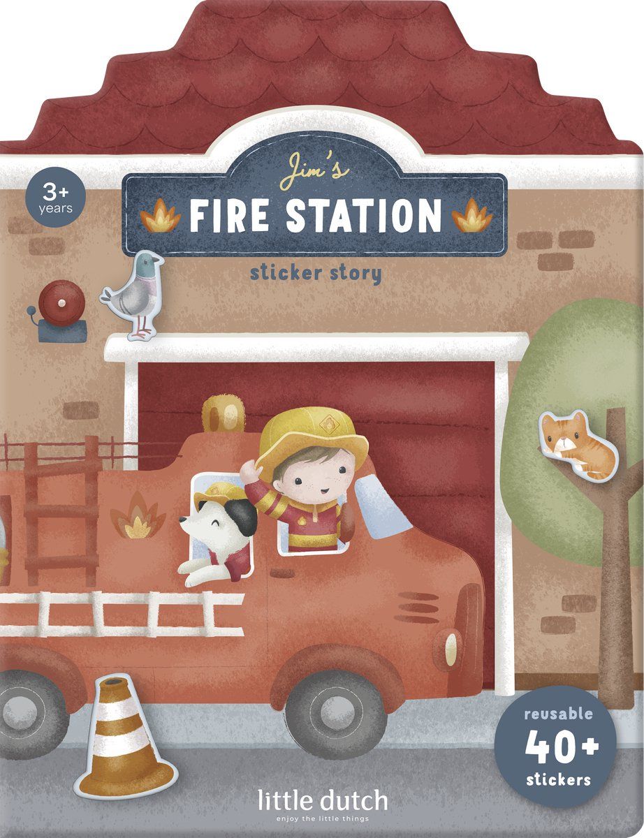 Little Dutch Jim&Friends - Herbruikbare Sticker Speelset - 3 Vellen Met Stickers (3 Stuks)