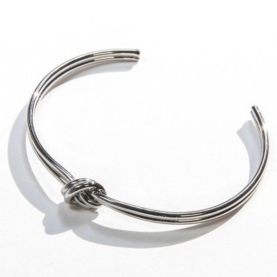 Laura Ferini Dames Armband Nodi - Bangle - 18K Wit Verguld - Zilver