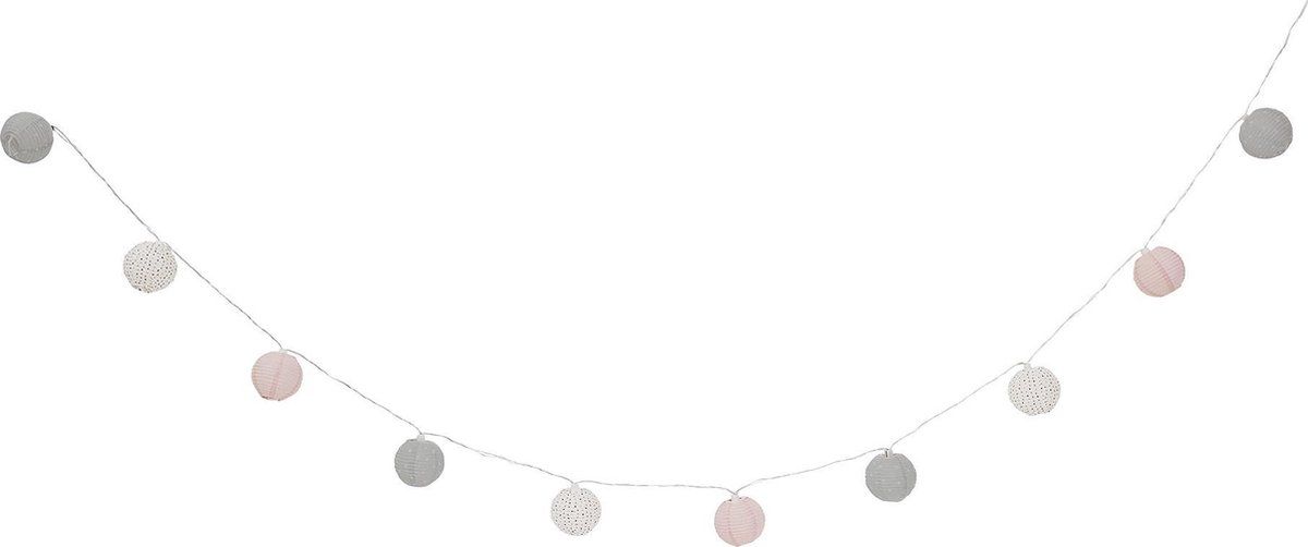 Bloomingville - Lichtsnoer - 10 papieren lampionnetjes - Multi-color - 3 m