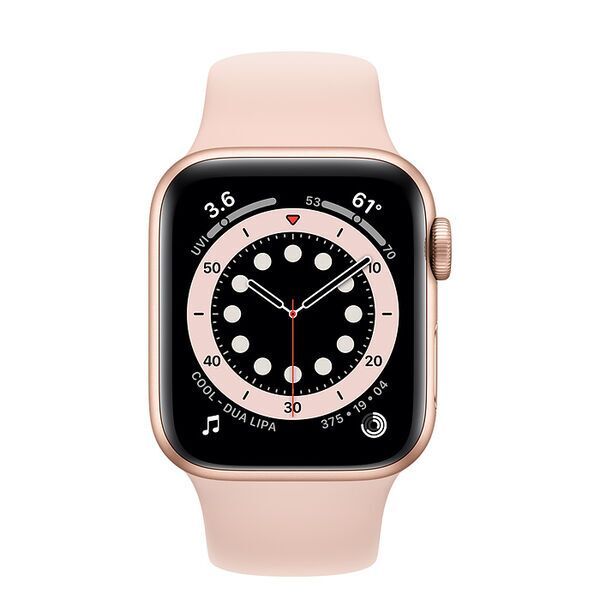 Apple Watch Series 6 Aluminium 40 mm (2020) - GPS - goud - Sportbandje Zand Roze refurbished, photo 2