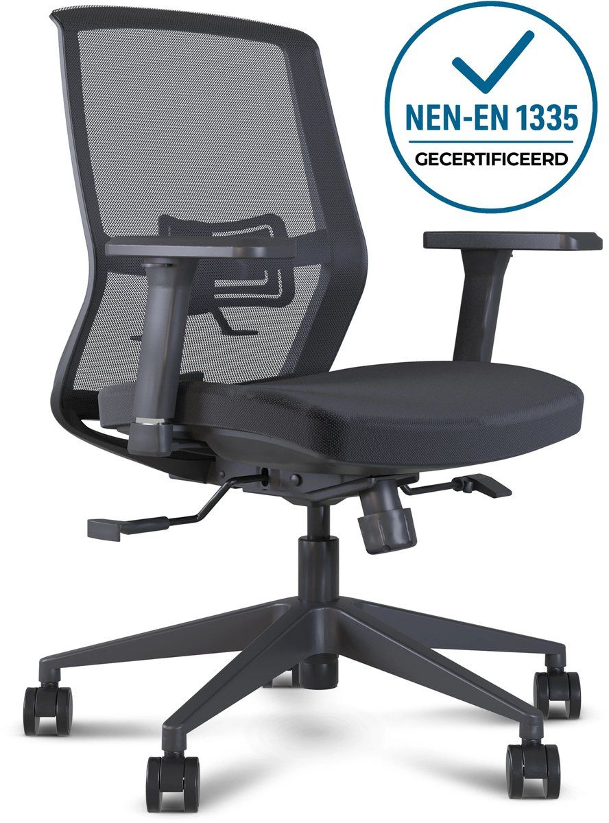 Stane® Ergonomische Bureaustoel - Bureaustoel - Verstelbare Armleuningen - Max. 155 Kg