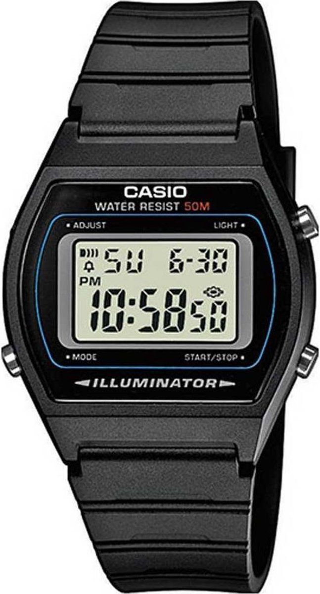 Casio W-202-1AVEF Casio Retro horloge Heren - Zwart - Kunststof 35 mm