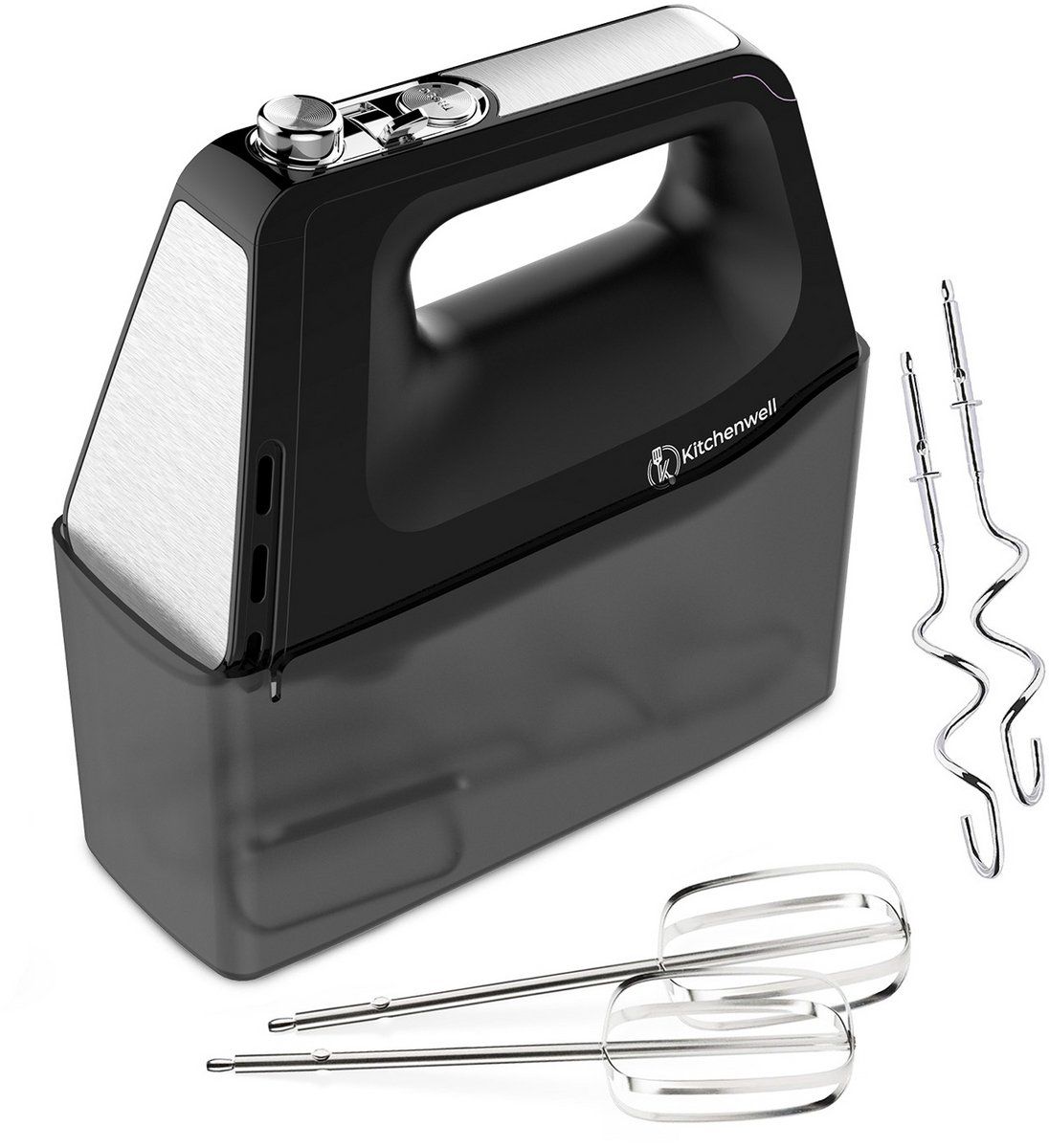 Kitchenwell Handmixer - 10 Snelheden Met Turbofunctie - Vaatwasserbestendig - Zwart