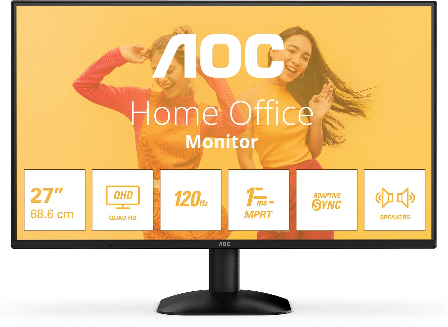 Aoc Zwart Q27b35s3 - 27"Qhd Monitor - 120 Hz 1 Ms Adaptivesync