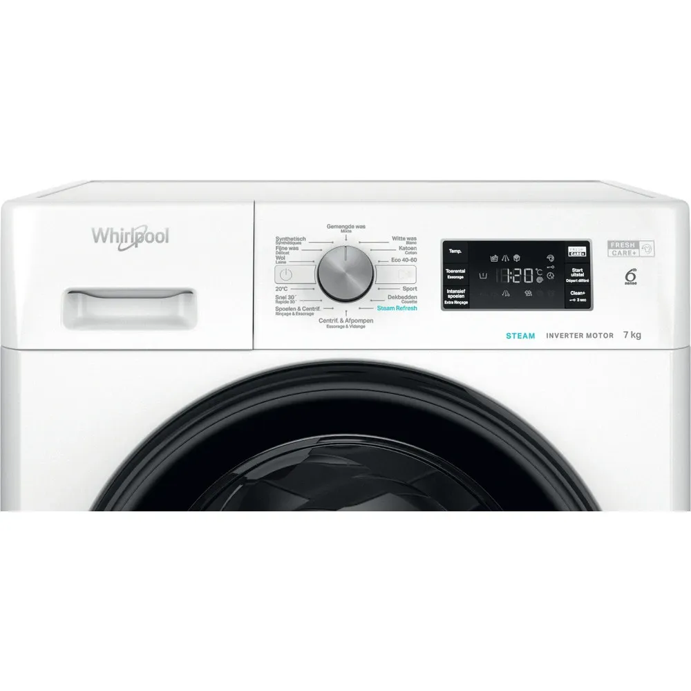 WHIRLPOOL FFBBE7469BV - Wasmachine voorlader - 7 Kg - FreshCare+ Stoom - Zwart refurbished, photo 2