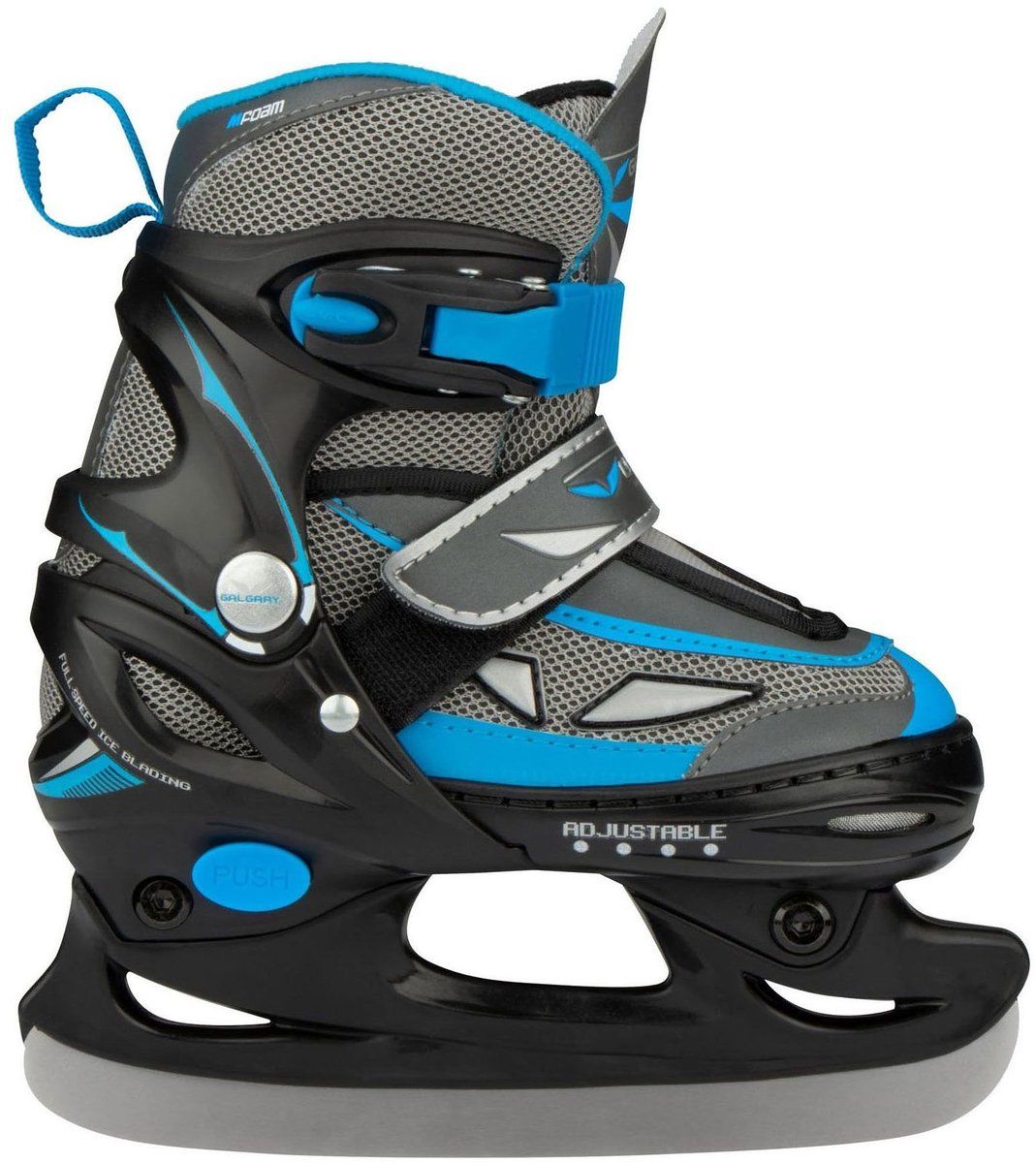 Nijdam Galgary - IJshockeyschaatsen Junior - Verstelbaar - Zwart - Wit - Blauw