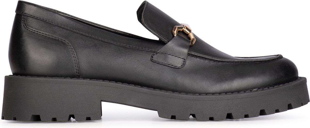Ps Poelman Lein - Dames Instappers - Chunky Zool 4 Cm - Zwart