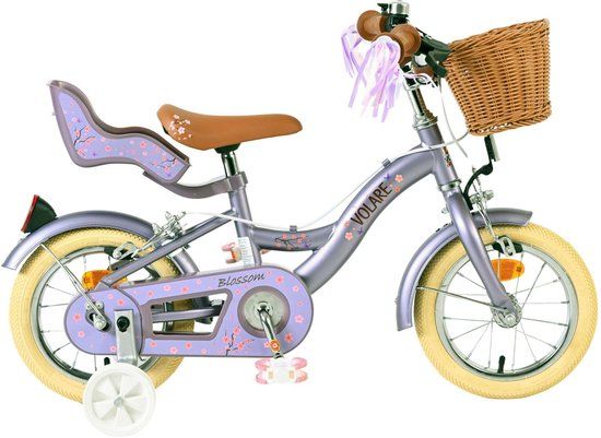 Volare Blossom Kinderfiets - Meisjes - 12 inch - Paars - Twee handremmen