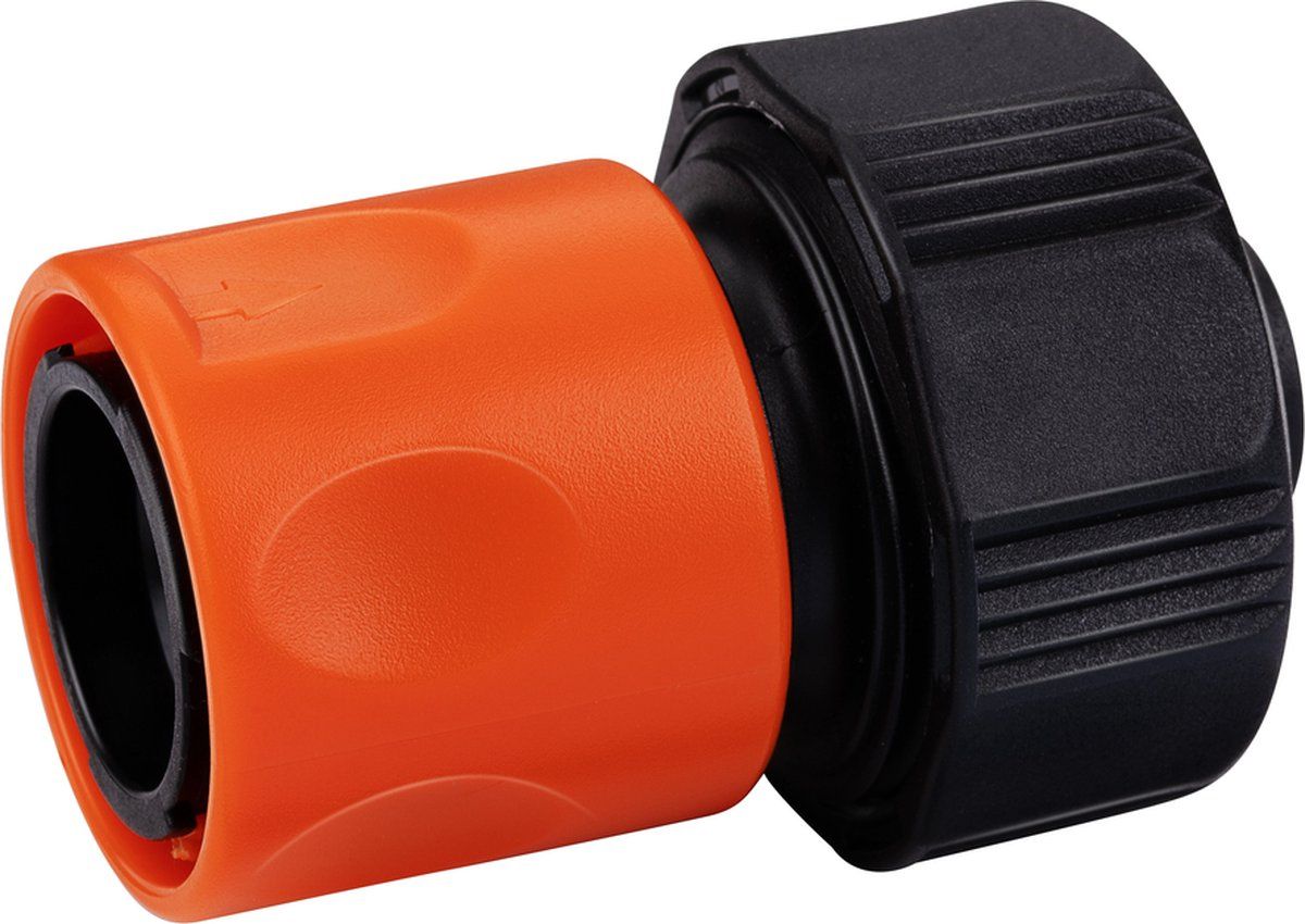 Black+Decker Tuinslang Snelkoppeling - 5/8'-3/4'-⌀16-19 Mm - Kunststof - Zwart/ Oranje