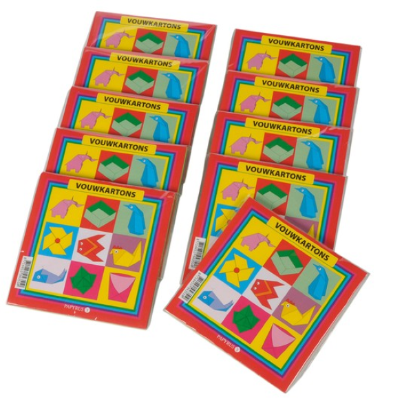 Papyrus Vouwkartons Vierkant 12x12cm 105gram Assorti - 10 Stuks
