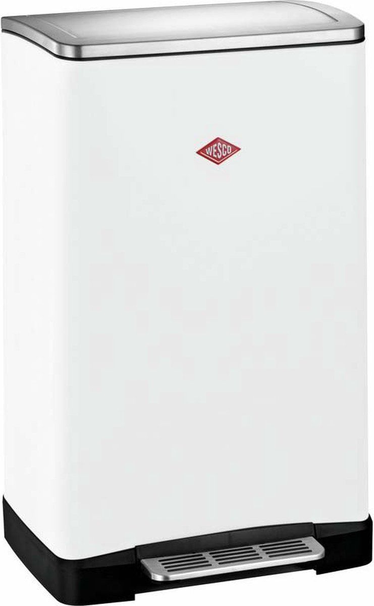 Wesco Big Double Pedaalemmer - 36 liter - 2 vakken - Mat Wit - 2x 18 Liter
