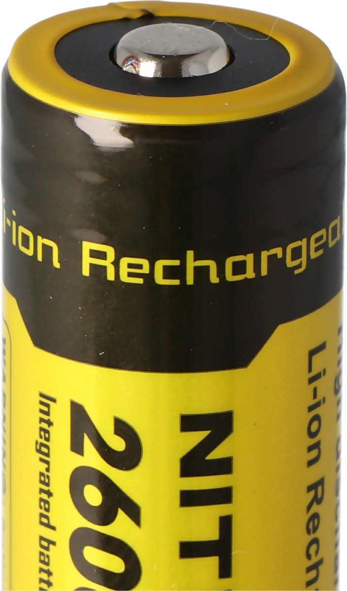 NiteCore 18650 Li-ionbatterij voor LED-zaklampen NL186 met 2600mAh, CR18650 18.6x70mm