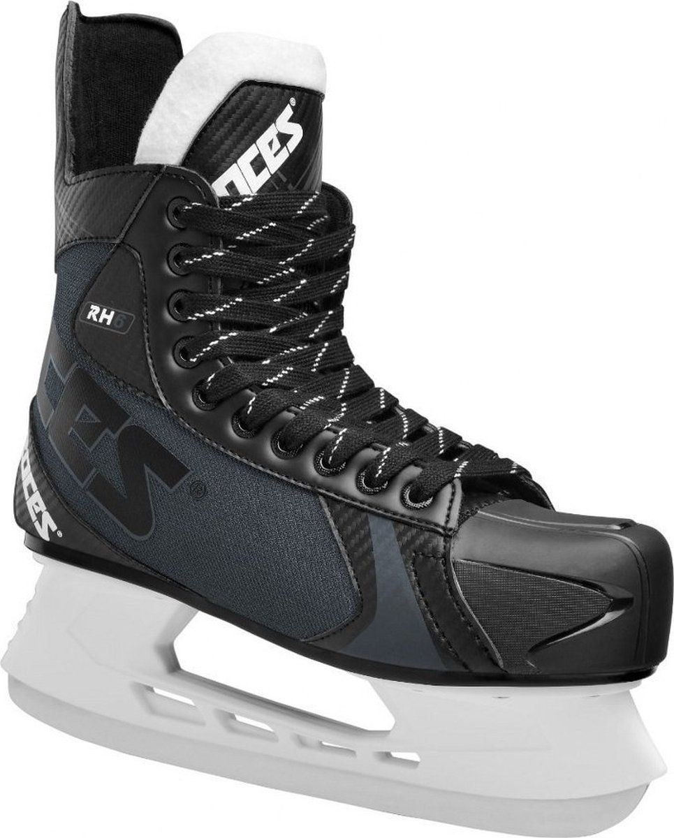 Roces Rh 6 - IJshockeyschaatsen - Volwassenen - Zwart - Wit - Schoenmaat 47