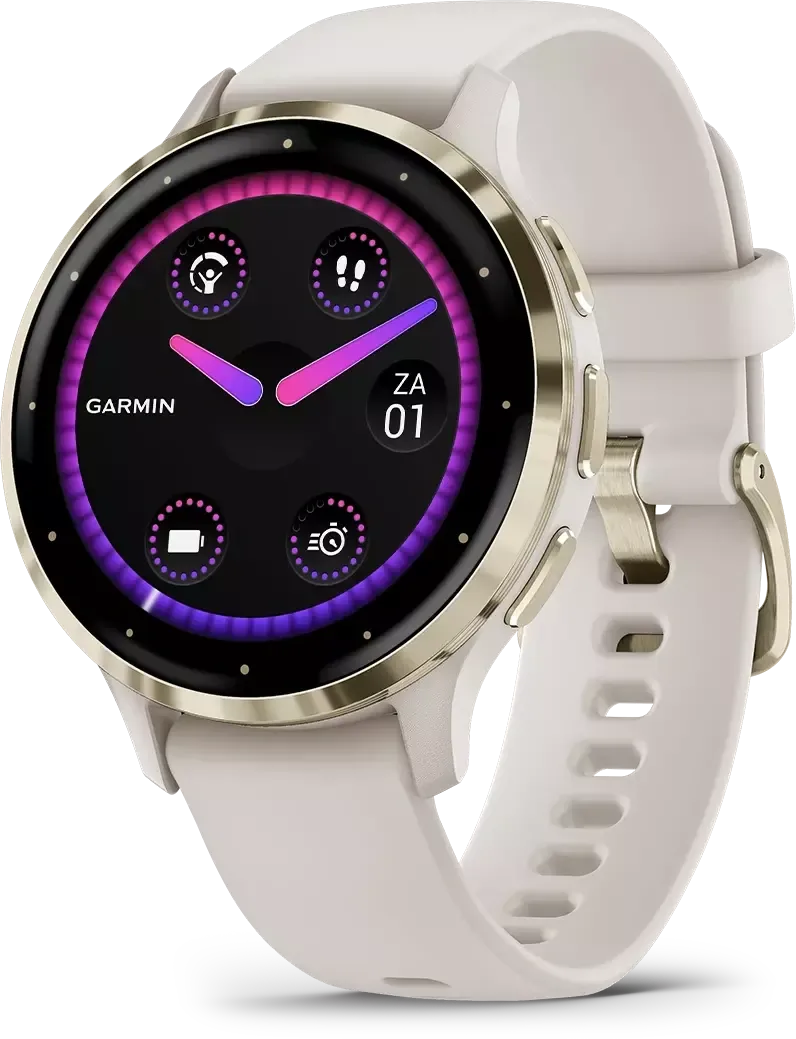 Garmin Venu 3S - Smartwatch - Body Battery™ energiebewaking - Goud (Wit)