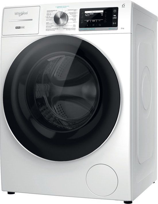 Whirlpool W8 89AD SILENCE BE - Wasmachine 8 kg - Stoom - Autodose - Wit