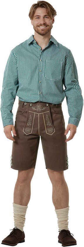 Dressforfun Lederhosen Lian - Kunstleer - Met Bretels - Bruin