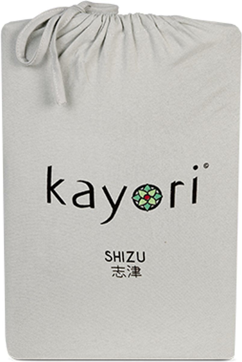 Kayori Shizu - Splittopper Hoeslaken Jersey - 180x200-220cm - Matrasdikte 12 Cm - Biologisch Katoen - Zand