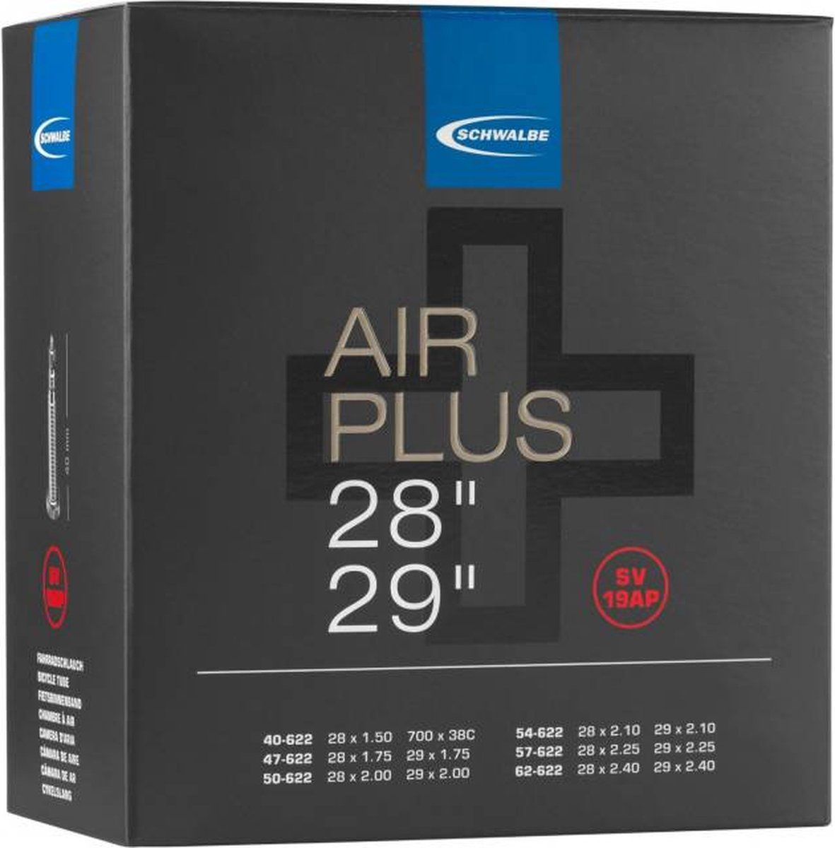 Schwalbe 17ap - Binnenband 28 X 1.40/1.75 Fv 40 Mm - Hoge Luchtretentie - Zwart