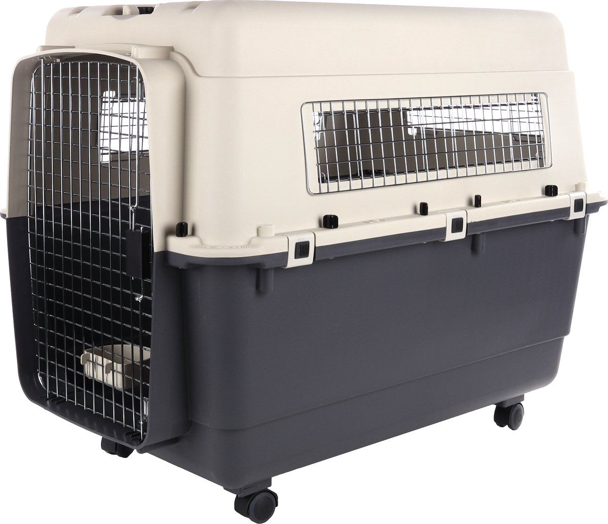 Flamingo Nomad - Reisbench Hond Xxl - Transportbox 100×70×75 Cm - Donkergrijs