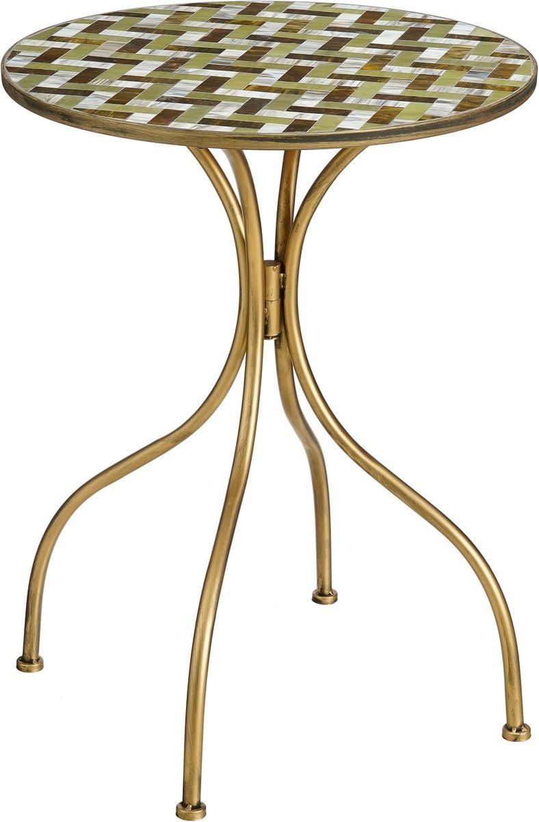Mica Decorations Alanza Bistrotafel - H76 xØ61 cm - Metaal - Groen