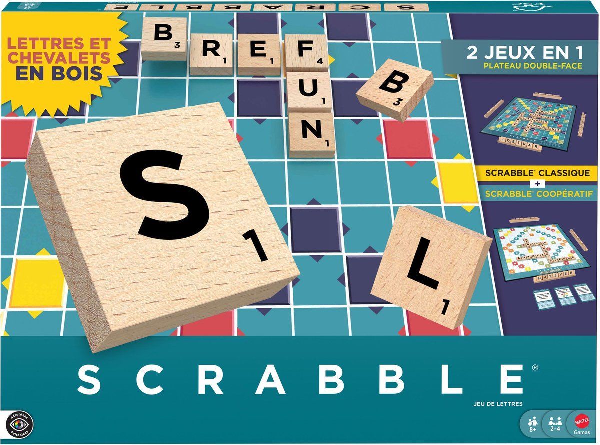 Mattel Games Scrabble - Franse Editie - Houten Blokjes
