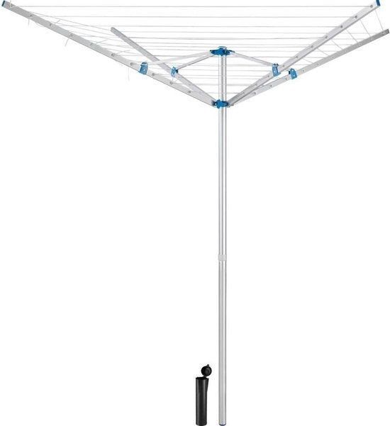 TecTake Droogmolen - 150 X 150 X 196 Cm - 4 Draagarmen - 10 Lijnen Per Zijde - Weerbestendig