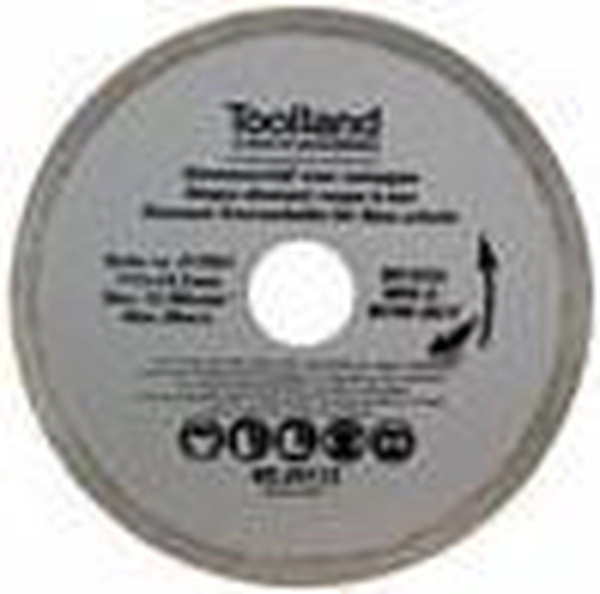 Toolland Diamantschijf, 180 Mm, Nat Snijden, 8600 Tpm, 80 M/s, Voor Graniet, Steen, Baksteen, Marmer