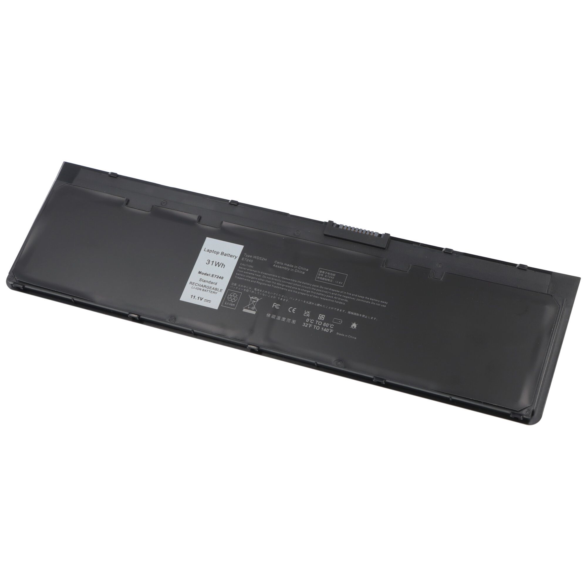 Accu geschikt voor Dell Latitude E7240, Li-Polymer, 11.1V, 3000mAh, 33Wh, zwart - Let op spanning -
