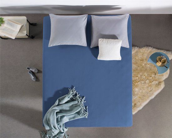 Dreamhouse Jersey Stretch Hoeslaken - 100% Katoen - 80/90/100x220 - Blauw